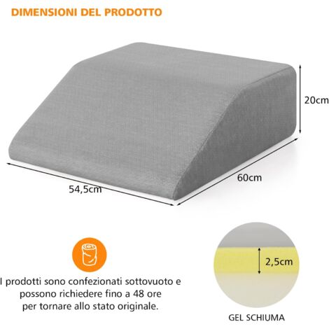 Cuscino Da Lettura A Cuneo In Memory Foam Ejoyous | Altezza Regolabile | Per Letto, Divano E Gambe | Antidolorifico Schiena E Collo