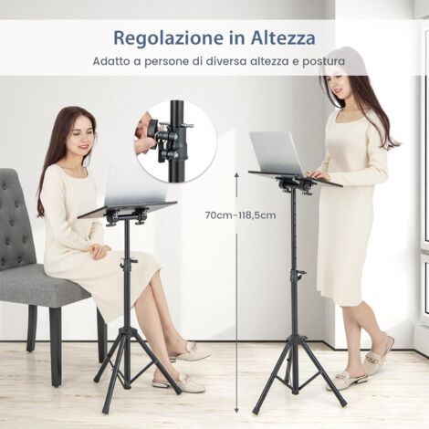 Supporto Per Laptop Regolabile In Altezza 18,5-119,9 Cm – Scrivia Mobile In Legno E Acciaio, Per Ufficio E Casa - 2