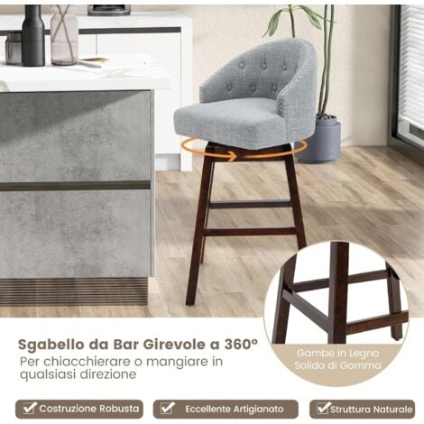 Legno Schienale Sgabelli Amazon Cucina COSTWAY Set Di Sgabelli Da