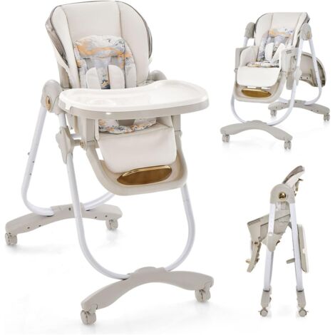 UISEBRT Seggiolino da Tavolo Pieghevole, Seggiolone per Bambini con Altezza Regolabile, Seggiolino con Morsetto Antiscivolo e Cintura di Sicurezza, Seggiolone Portatile per Bambini per Viaggi e Casa