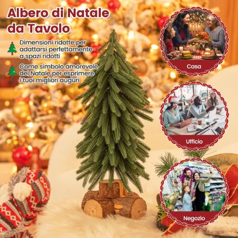 Piccolo albero di Natale da tavolo, albero di Natale da tavolo in legno con ornamenti 25 pezzi, 19 x 10 cm, albero di Natale 3D fai da te, piccolo, albero di Natale