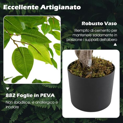 Albero di Fico Artificiale a Foglia di Violino 1,8m | Txabl