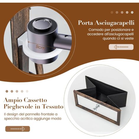 Porta Phon Da Appoggio Linkidea Supporto Per Asciugacapelli, Girevole A 360 Gradi, Supporto Reggi Phone Bagno - 5