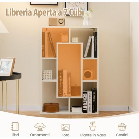 Libreria A 3 Cubi Autoportante Bianca 30x30x80 Cm – Mensola Espositiva A 3 Scomparti, Modulare E Antiribaltamento, Per Soggiorno, Ufficio E Camera Da Letto