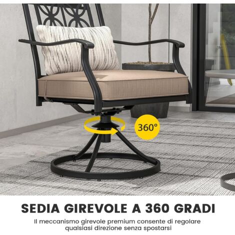 Copertura Per Sedia Girevole Da Esterno Impermeabile – 76x89x96 Cm, Grigio, Con Sfiati E Cinghie – GimaiOurun
