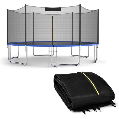 COSTWAY Rete per Trampolino Sostitutiva 244cm/305cm/366cm/427cm/457cm/488cm, Ideale per Struttura Rotonda con 6/8 Paletti con Doppie Cerniere, Fibbie di protezione e Ganci