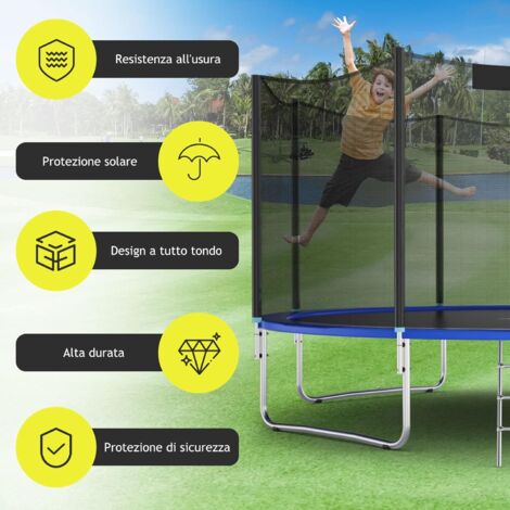 Rete Di Sicurezza Per Trampolino KIDUKU - Diametri 244-427 Cm, Ricambio Per Trampolino Da Giardino, Resistente Ai Raggi UV