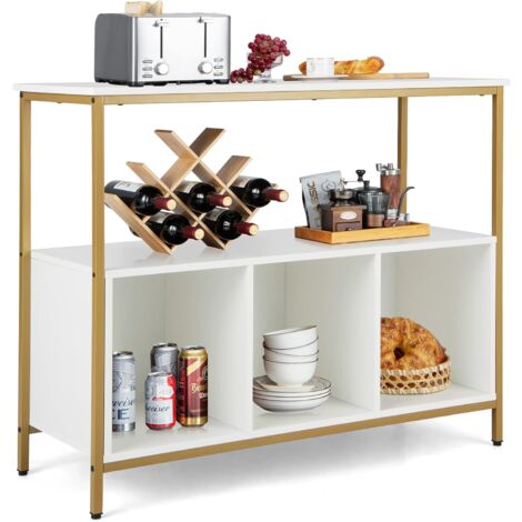 COSTWAY Credenza Buffet Con 2 Ante E Cassetto – Armadietto Indipendente In Legno, Anti-Ribaltamento, 80x35x70 Cm, Bianco, Per Soggiorno E Cucina