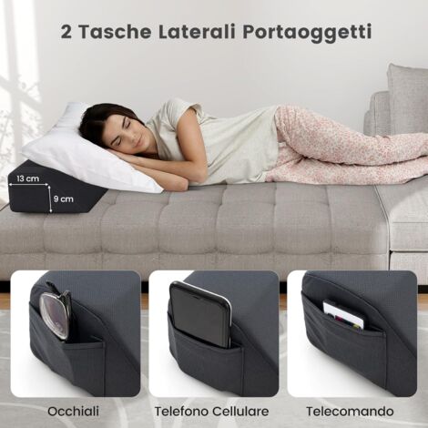 Talcusble Cuscino a cuneo per letto king size (193 x 25,4 x 15,2 cm), riempitivo per materasso a cuneo, cuscino per testiera colma lo spazio tra testiera e materasso (0-17,8 cm