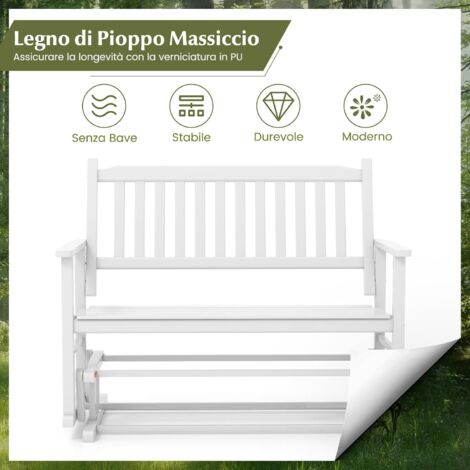 Panca Pieghevole COSTWAY 180 Cm In Plastica HDPE E Metallo, Portata 600 Kg, Con Manico E Blocco Di Sicurezza, Per Campeggio E Giardino