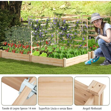 Letto da giardino rialzato 119,5x40x78 cm in legno massello Douglas
