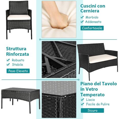 Mobili Da Giardino Terrazza Soggiorno Set Soggiorno In Poli Rattan Nero Divano Da Giardino Terrazza Soggiorno Set Soggiorno In Poli Rattan Nero Divano Da Giardino 84726405