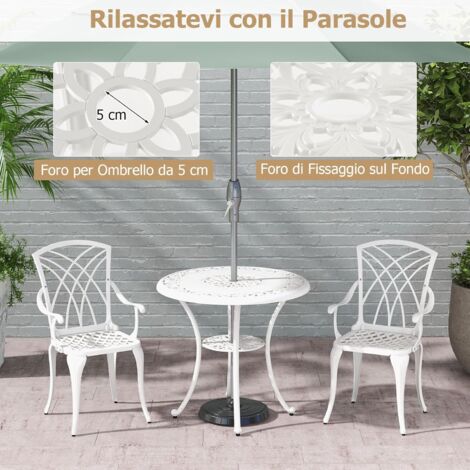 Set Coperture Per Ombrellone Da Tavolo - Anello, Tappo E Inserto In Plastica Resistente - Adatto Per Foro 5 Cm E Palo 4,1 Cm - Trasparente