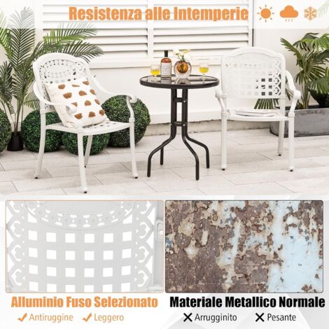 Alluminio Pressofuso Tavolo E Sedie Da Esterno Amazon Sedia Da