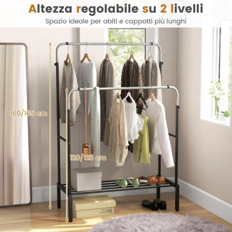 Asta appendiabiti per armadio, sezione ovale, 900mm (0.9m) ~35.4ȃ
