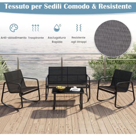 Divano Da Giardino Con Cuscino Las Vegas NATERIAL Con Braccioli In Alluminio, Seduta In Polipropilene Bianco 81867446