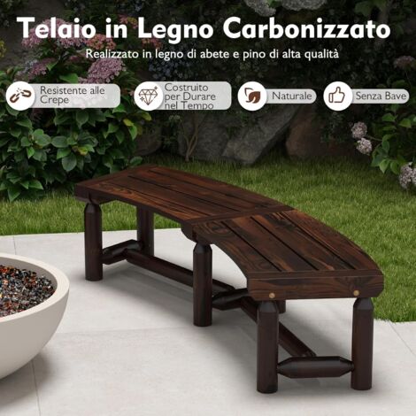 Panchina Da Giardino In Legno Di Acacia - 2 Posti, 110x46x72 Cm, Portata 360 Kg, Per Esterni