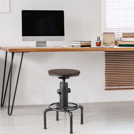 Sgabello Girevole Con Ruote 360° | Basso E Silenzioso | Per Casa, Ufficio O Salone | Grigio, Imbottito - Foto 2