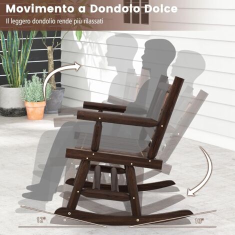 SK Style Panca A Dondolo Da Giardino In Metallo: Design Vittoriano Classico, Finitura Invecchiata, Per Esterni, 89x43x63cm - 3