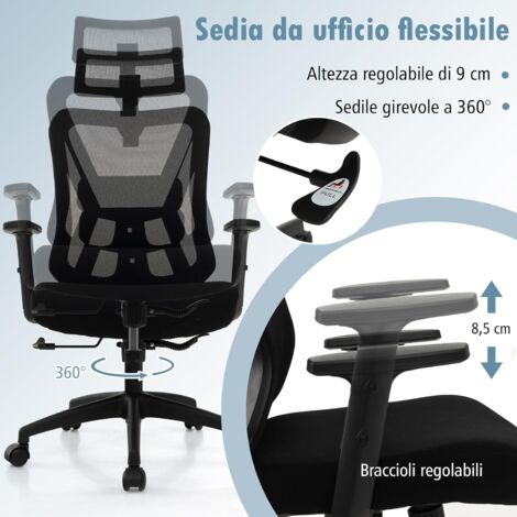 HINOMI Q2 Sedia Da Ufficio Ergonomica Con Supporto Lombare E Poggiatesta Regolabile Seduta In Mesh Con Braccioli Ribaltabili Sedia Reclinabile Con Poggiapiedi Grigio HINOMI Q2 Sedia Da Ufficio Ergonomica Con Supporto Lombare E Poggiatesta Regolabile Seduta In Mesh Con Braccioli Ribaltabili Sedia Reclinabile Con Poggiapiedi Grigio