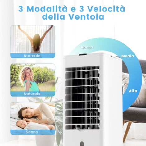 Condizionatore Portatile 3 In 1 RELAX4LIFE Con Serbatoio 10L - Raffrescatore, Ventilatore E Deumidificatore Con Telecomando E Timer - Foto 5