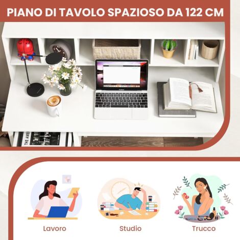 JOISCOPE Scrivania Da Computer 152 Cm Bianca Con USB E Tipo C, Porta Cuffie E Ripiani – Gaming E Ufficio - 3