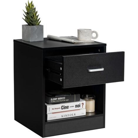 Comodino JERX Con Cassetto E Scaffale In Rattan, Cornice Dorata, Bianco - 2