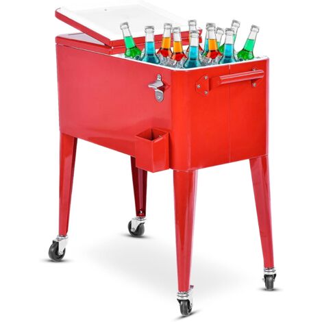 Carrello Frigo Portabile Con Ghiacciaia 80L - Per Feste, Barbecue, Eventi - Foto 9
