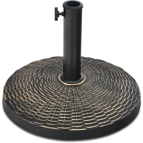 COSTWAY Base per Ombrellone da Giardino, Supporto per Ombrellone da Patio Rotondo da 12 kg, con Pomello Regolabile, Base per Ombrellone da 38/48 mm, per Giardino, Patio