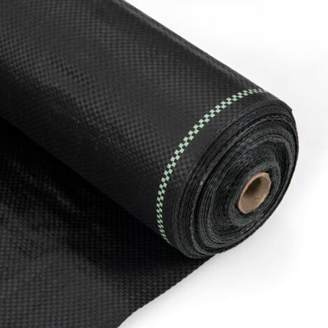 Tessuto anti-erbacce 2 m x 25 m, Tappetino anti-erbacce in PP per giardino con linea guida chiara e dritta, 100 g/m²