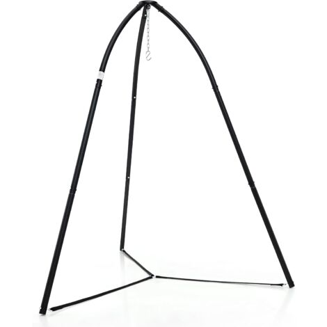 COSTWAY Supporto per Sedia Sospesa, Supporto per Sedia Altalena in Metallo con Catena Sospesa, Supporto per Altalena a Triangolo, Portata 200 kg, per Patio, Giardino