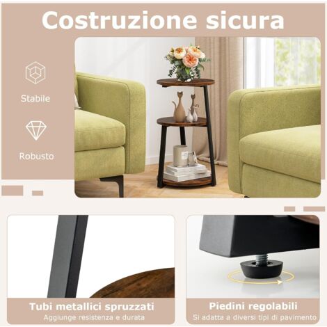 en.casa] Tavolino a Clessidra Tavolino da Divano Tavolino con Piani