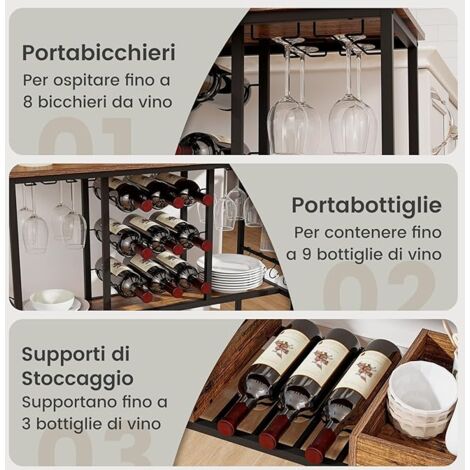 DREAMADE Carrello da Cucina con 4 Rotelle, Carrello di Servizio in