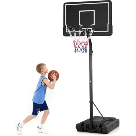 Canestro Da Basket Regolabile COSTWAY Per Bambini - Altezza 90-210 Cm, Con Ruote, Base Riempibile E Tabellone Infrangibile