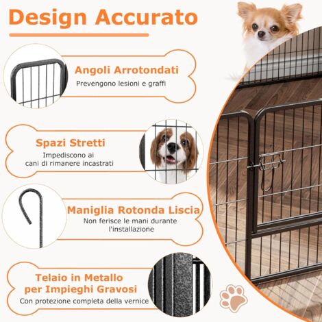 Recinzione Da Giardino In Metallo - 12 Pannelli (Altezza 83,8 Cm, Lunghezza Totale 8,8 M) - Senza Scavo, Per Animali Domestici, Aiuole E Bordure