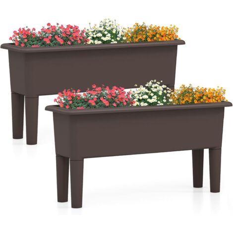 Yardwe 4Pcs Fioriera In Plastica Vasi Ovali Per Addestramento Bonsai Con Foro Di Drenaggio Contenitore Per Fiori Vasi Per Piante Grasse Per Giardino Casa Balcone Vivaio Decor