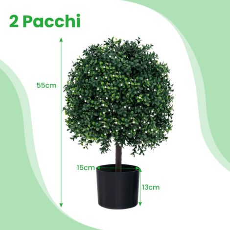 AfanD Albero artificiale a ombrello, 1,6 m di altezza, piante