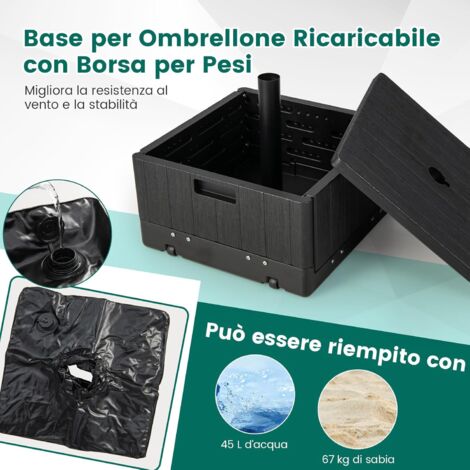 Carrello Portasacco RECO In Plastica Riciclata - 100 Litri, Con Ruote E Coperchio, Made In Italy