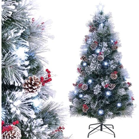 COSTWAY Albero di Natale Nero 180/225 cm, Albero di Natale Artificiale