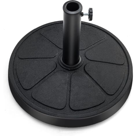 Base Per Ombrellone T&Jero 22,7 Kg - Rotonda, Con Ruote Girevoli, Resistente, Per Patio E Giardino, Nero - 5