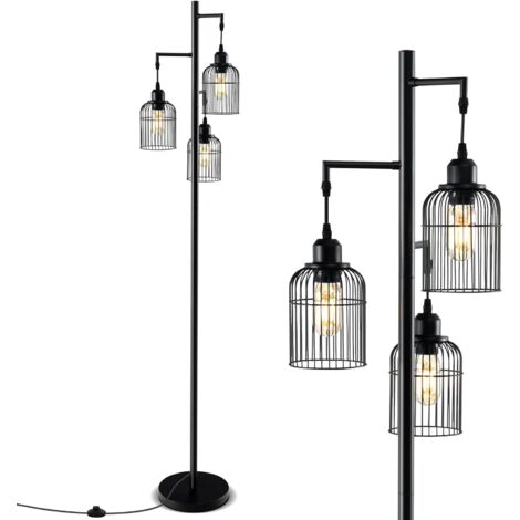 Lampada Da Terra Moderna 3 Luci In Cristallo E Vetro, Cromata, Con Interruttore A Pedale, Per Soggiorno E Ufficio - 4