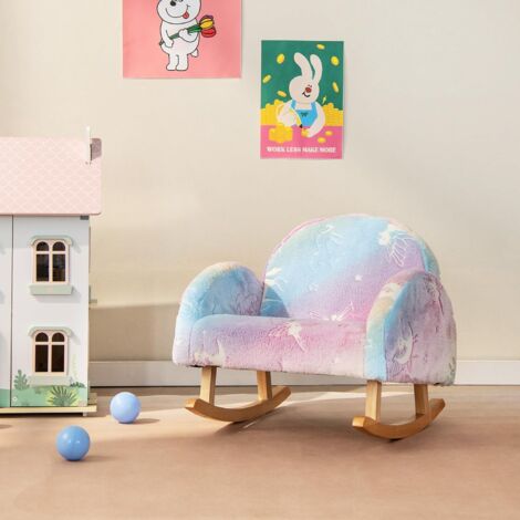 Childhome Sedia a Dondolo Bianca in Tessuto Teddy per Bambini