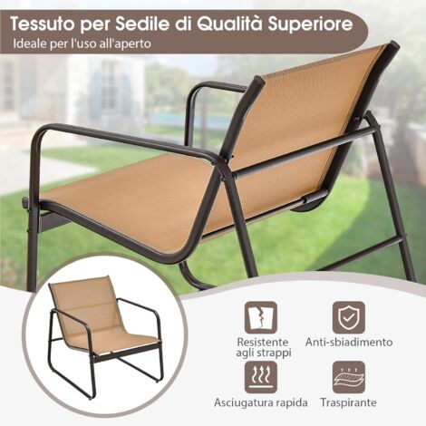 Set di 3 mobili da giardino in vimini per sedie da bistrot in