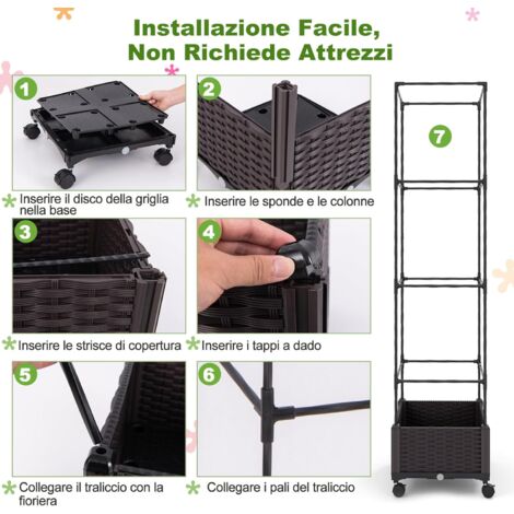 2 Sottovasi Rotanti Con Ruote Bloccabili – Supporto Per Piante Quadrato In Legno 30x30x7,5 Cm – Per Interni/esterni, Porta Fino A 150 Kg