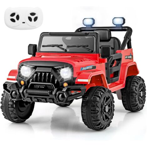 COSTWAY 12V Macchina Elettrica per Bambini, Auto per Bambini con Telecomando Porta USB Musica e Luci, Avvio lento, Velocità Regolabile 1-5 km/h, per Bambini 3 Anni+ (Rosso)