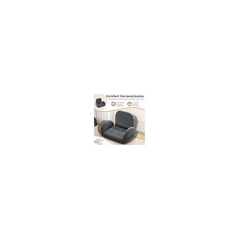 LIFEZEAL Sedia Da Pavimento Girevole 360° Con Schienale Regolabile In 5 Posizioni - Pieghevole, Morbida, Carico 150kg (Rosso)