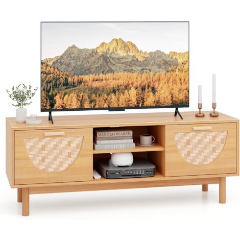Mobile TV Lowboard In Legno 99x57x30 Cm - Con 2 Cassetti E Ripiano, Adatto Per TV Fino A 55 Pollici, Per Soggiorno - 2