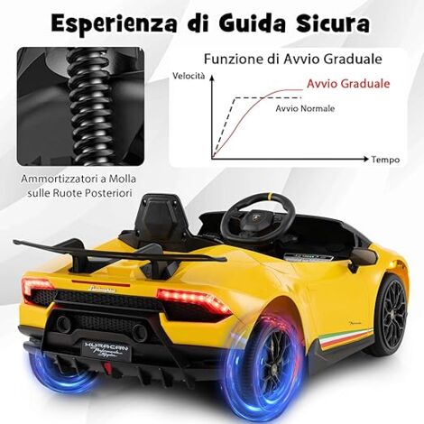 HOMCOM Auto Elettrica per Bambini Lamborghini Bianco | Aosom Italy