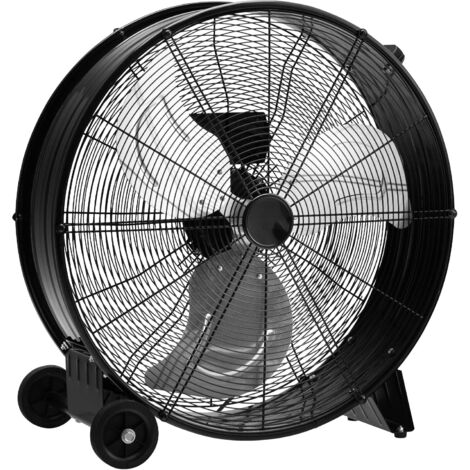 COSTWAY Ventilatore da Terra Industriale a 3 Velocità con Pale in Alluminio, Ventilatore a Piantana Potente ad Alta Velocità su Ruote in Gomma, 65 x 37 x 67 cm, Nero (Stile 2)