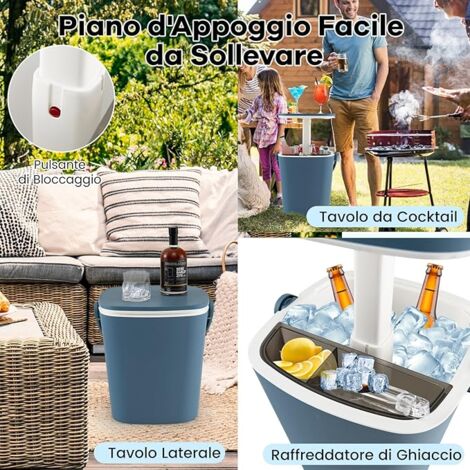 Relaxdays Secchiello Ghiaccio, Contenitore a Doppia Parete, Cestello con Coperchio, Pinza e
